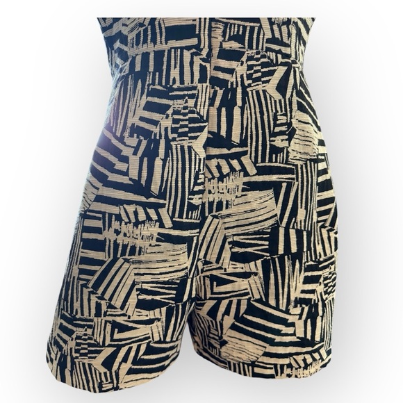 Reiss Black/White Culotte Hail Cotton Blend Playsuit Sz 10 - Picture 6 of 14